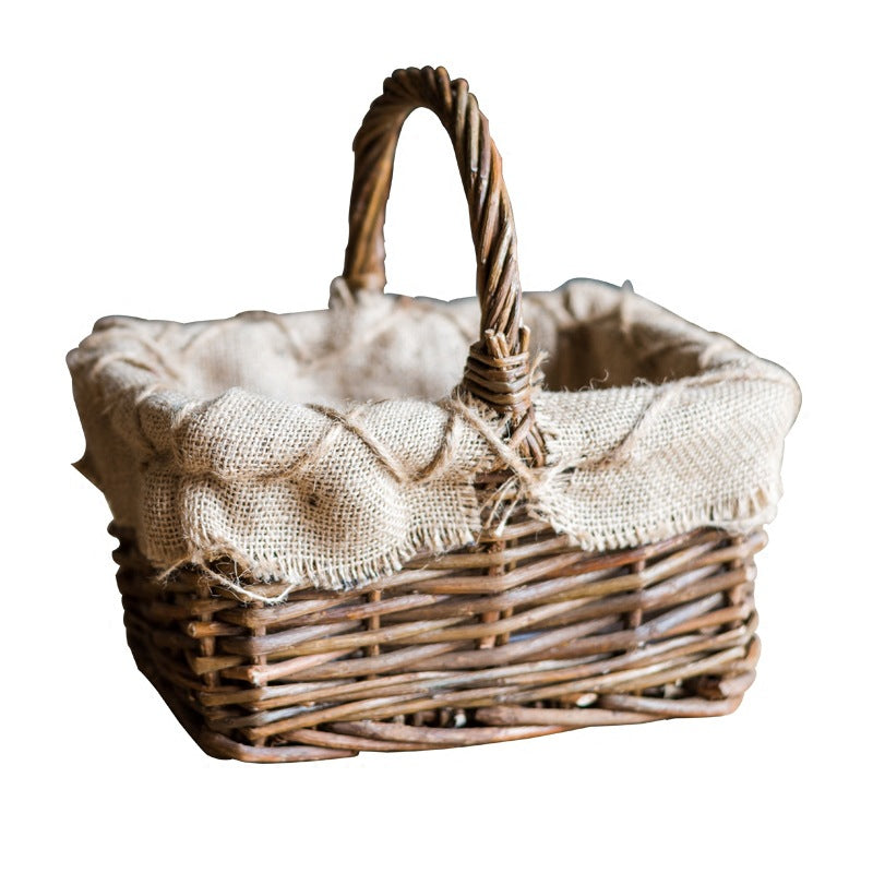 Decorative Vegetable Basket, Fruit Basket, Mari Wicker Flower Ware - Mubimart - Wicker basket 