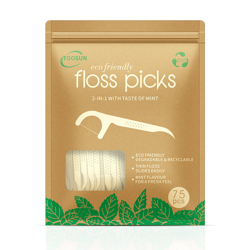 Degradable Dental Floss Mint Flavor Stick Eco-friendly - Mubimart -  