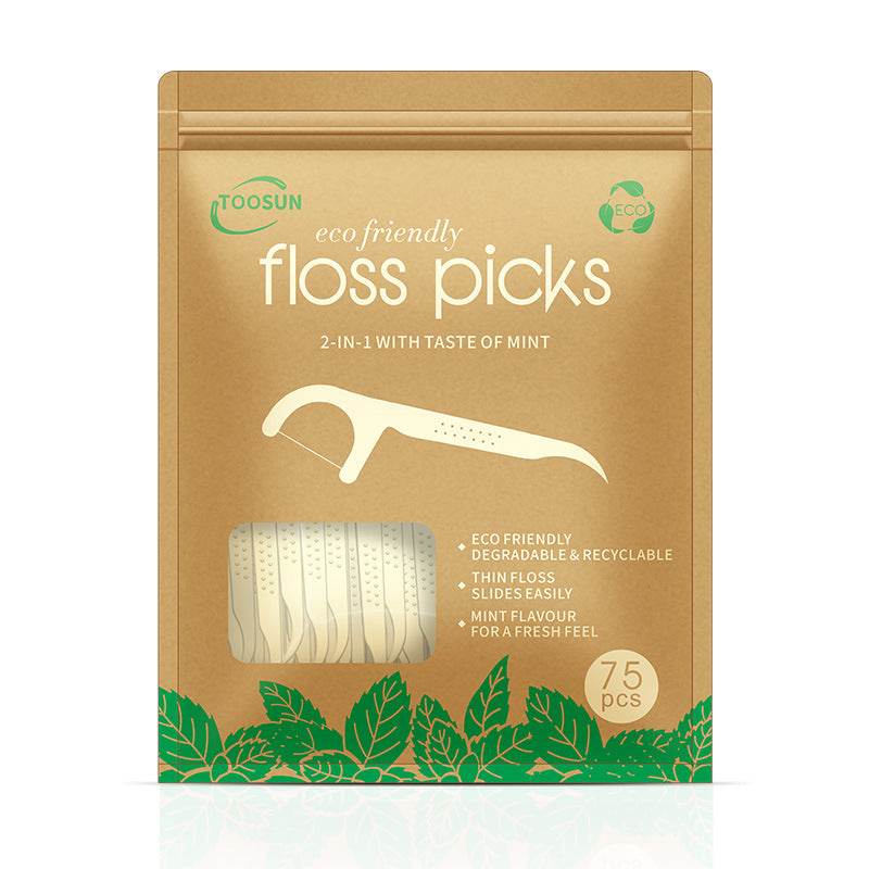 Degradable Dental Floss Mint Flavor Stick Eco-friendly - Mubimart