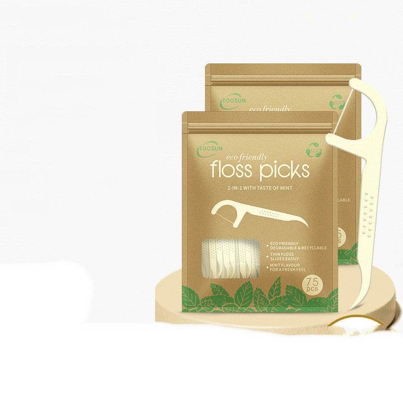 Degradable Dental Floss Mint Flavor Stick Eco-friendly - Mubimart