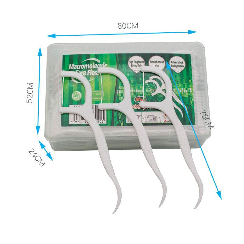 Dental Floss 50 Square Boxed Dental Floss Sticks - Mubimart