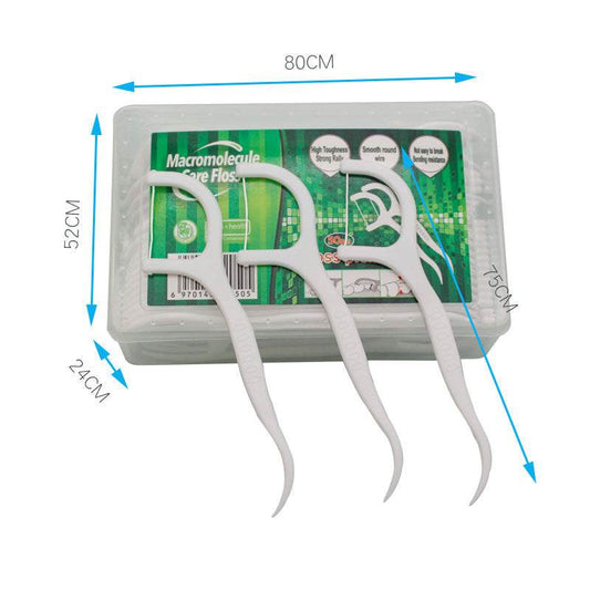 Dental Floss 50 Square Boxed Dental Floss Sticks - Mubimart