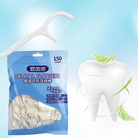Dental Floss Ultra-fine Dental Flossing Arcuate Dental Stick Family Pack 4 Bags 600 Pcs - Mubimart