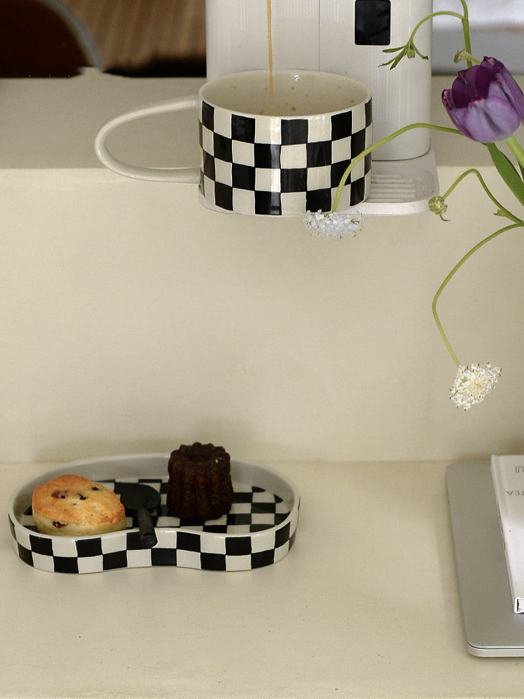 Design Retro Checkerboard Tray Cake Tray - Mubimart -  