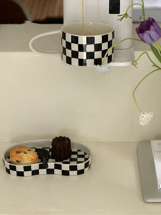 Design Retro Checkerboard Tray Cake Tray - Mubimart