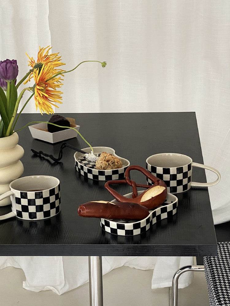 Design Retro Checkerboard Tray Cake Tray - Mubimart