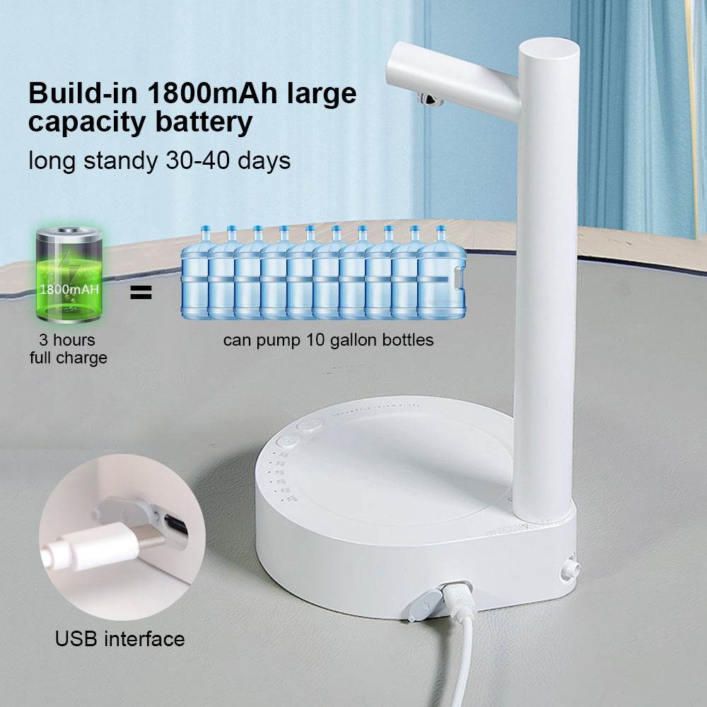 Desk Dispenser Electric Water Gallon Automatic Water Bottle Dispenser Rechargeable Water Dispenser - Mubimart