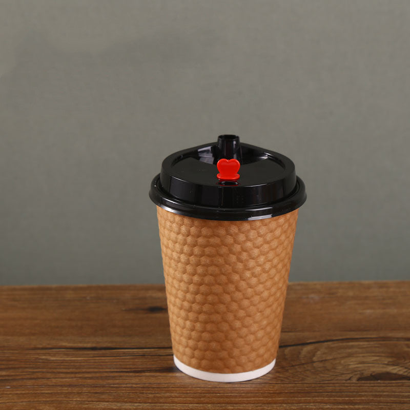 Diamond Paper Disposable With Lid Coffee Takeaway Packing Cup - Mubimart -  