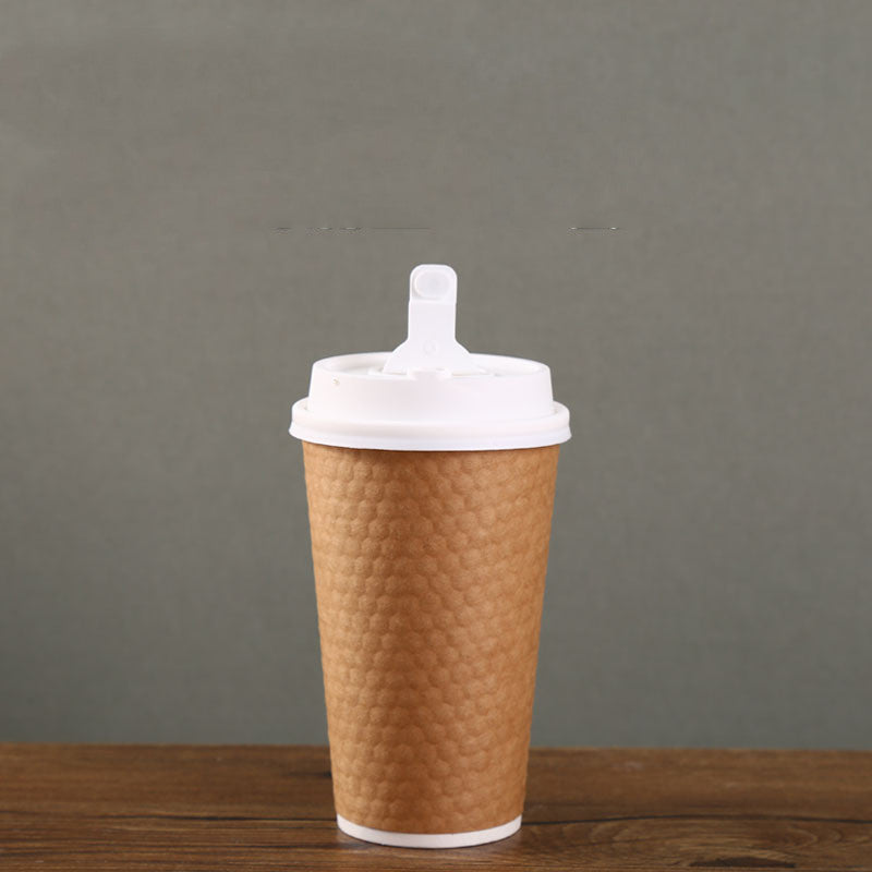 Diamond Paper Disposable With Lid Coffee Takeaway Packing Cup - Mubimart -  