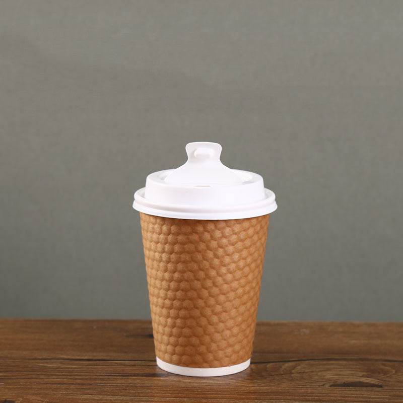 Diamond Paper Disposable With Lid Coffee Takeaway Packing Cup - Mubimart