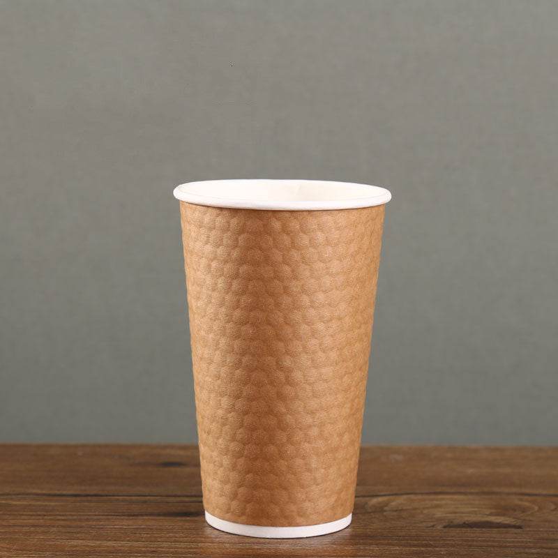 Diamond Paper Disposable With Lid Coffee Takeaway Packing Cup - Mubimart
