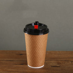 Diamond Paper Disposable With Lid Coffee Takeaway Packing Cup - Mubimart -  