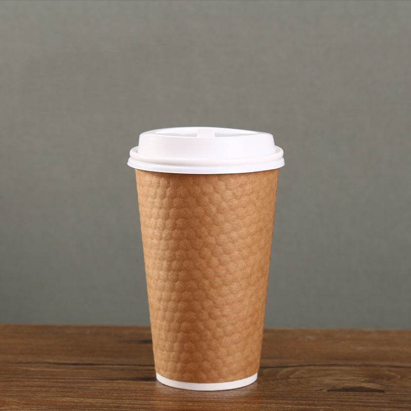 Diamond Paper Disposable With Lid Coffee Takeaway Packing Cup - Mubimart