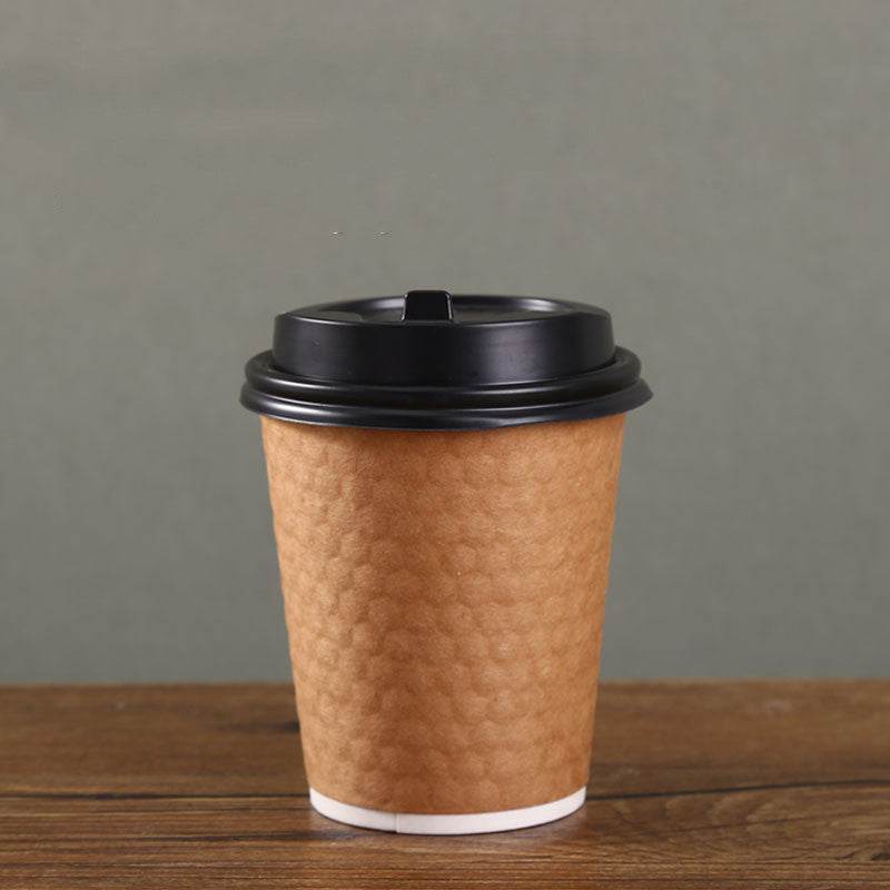 Diamond Paper Disposable With Lid Coffee Takeaway Packing Cup - Mubimart
