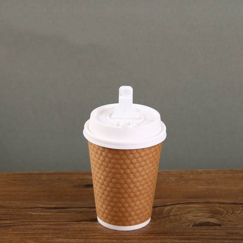 Diamond Paper Disposable With Lid Coffee Takeaway Packing Cup - Mubimart