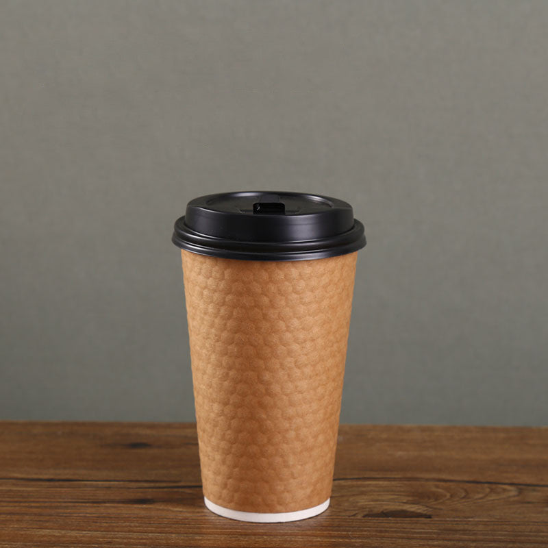 Diamond Paper Disposable With Lid Coffee Takeaway Packing Cup - Mubimart - Disposable Cups 