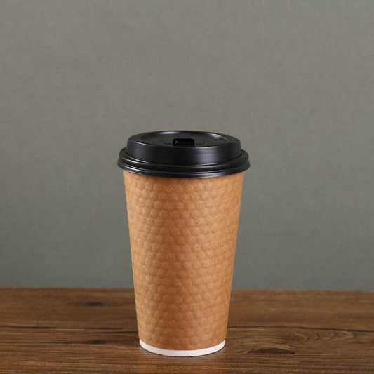 Diamond Paper Disposable With Lid Coffee Takeaway Packing Cup - Mubimart