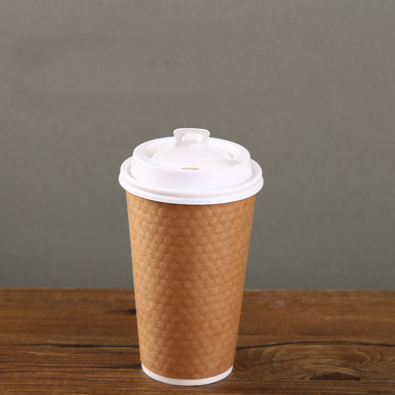 Diamond Paper Disposable With Lid Coffee Takeaway Packing Cup - Mubimart -  