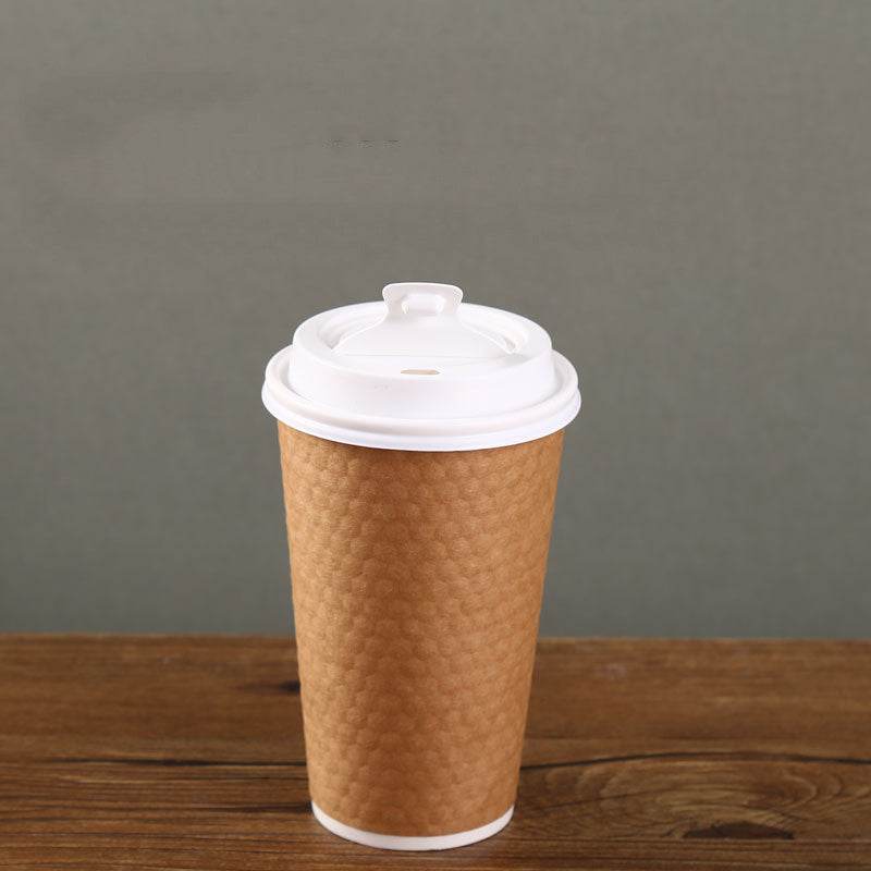 Diamond Paper Disposable With Lid Coffee Takeaway Packing Cup - Mubimart