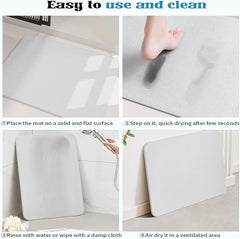 Diatomite Stone Bath Mat Absorbent Drying Bathstone Bathmat Rugs Non-Slip Mat - Mubimart -  