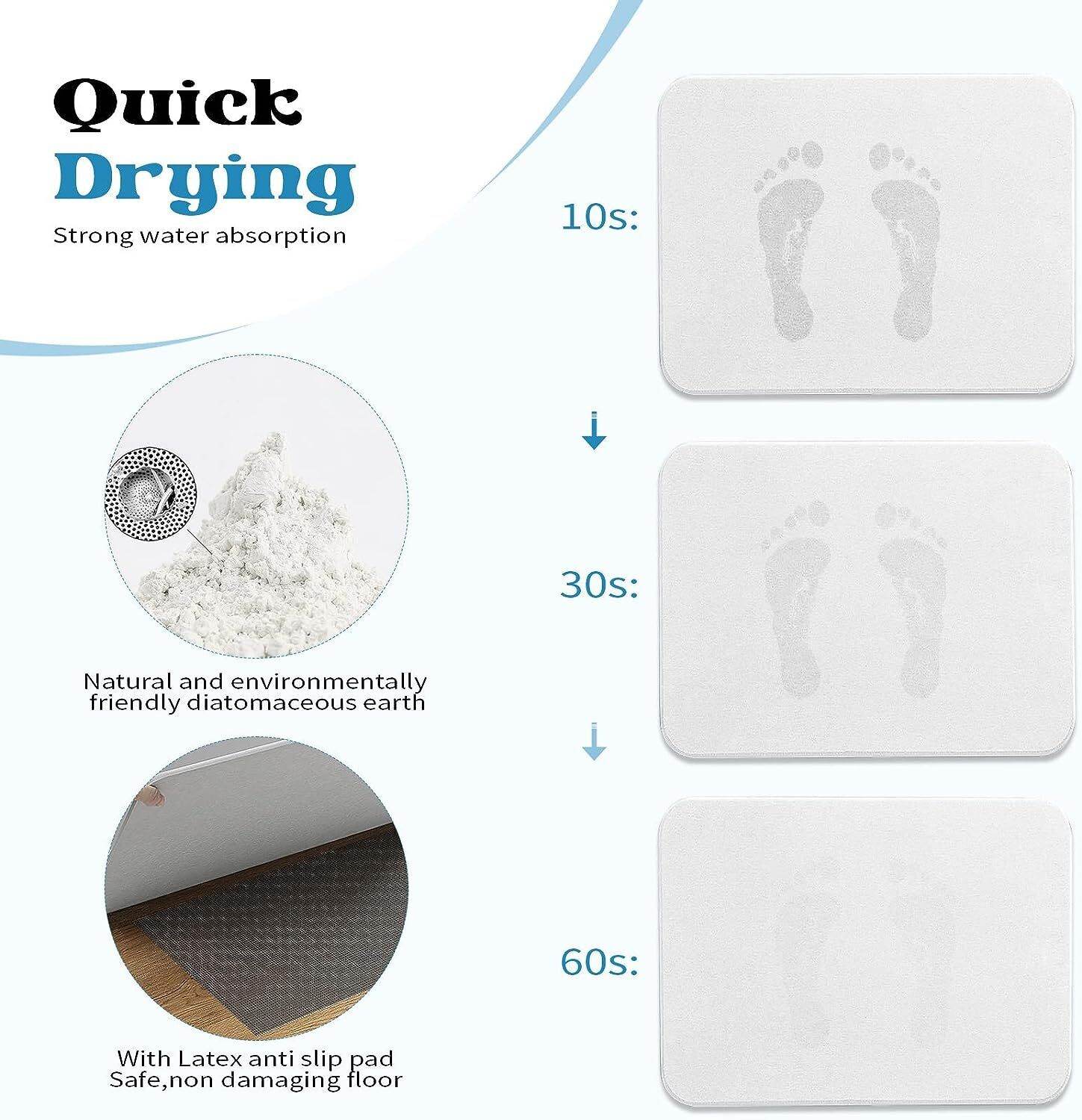 Diatomite Stone Bath Mat Absorbent Drying Bathstone Bathmat Rugs Non-Slip Mat - Mubimart