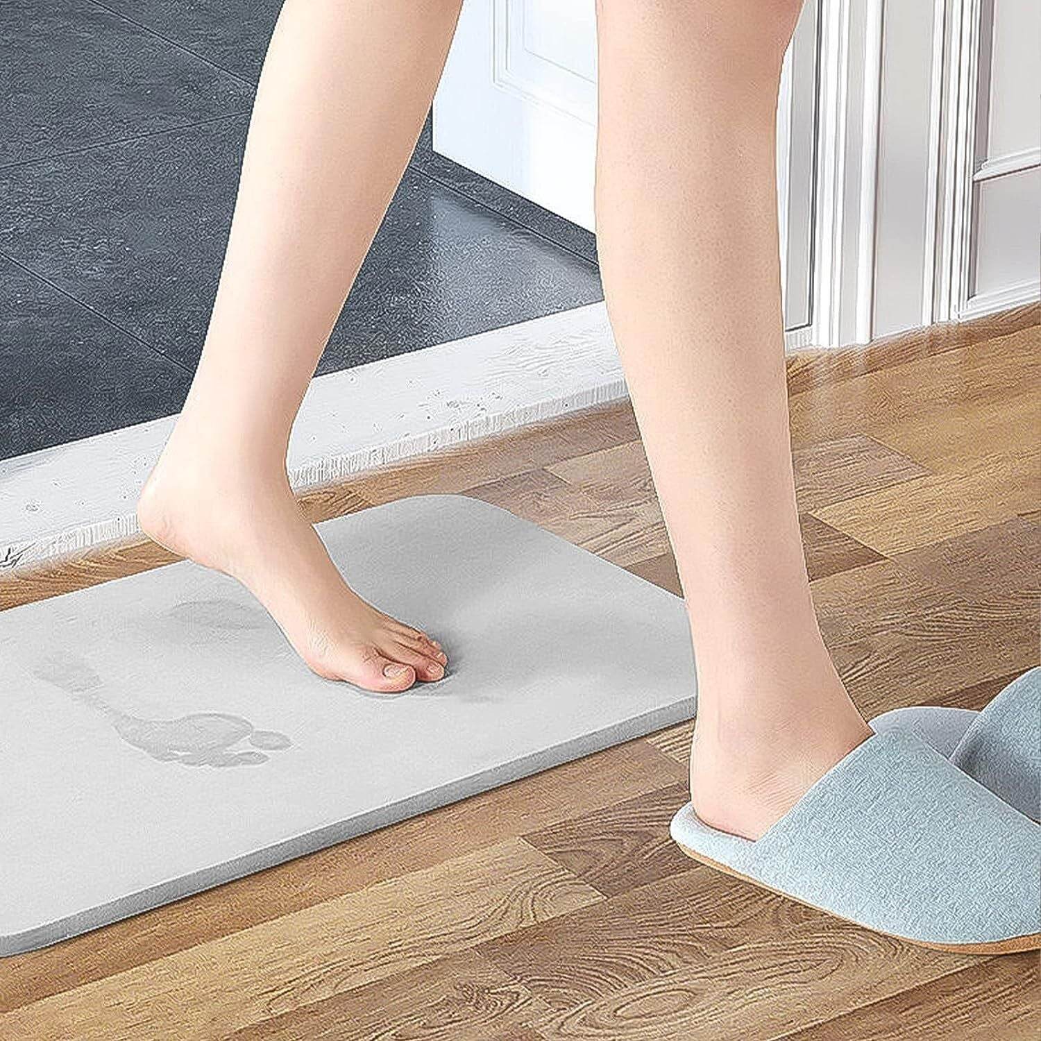 Diatomite Stone Bath Mat Absorbent Drying Bathstone Bathmat Rugs Non-Slip Mat - Mubimart