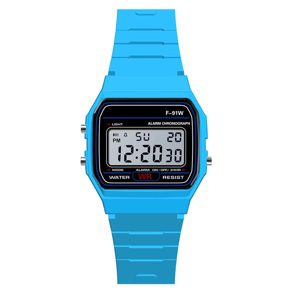 Digital Display Waterproof Round Watch  Children Electronic Watch - Mubimart -  