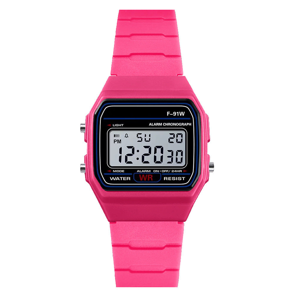 Digital Display Waterproof Round Watch  Children Electronic Watch - Mubimart -  