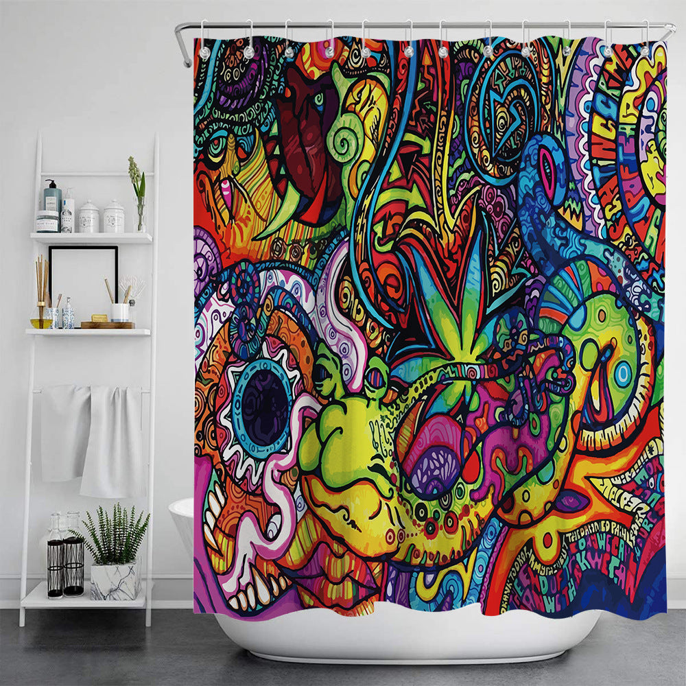 Digital Print-free Bathroom Curtain - Mubimart -  