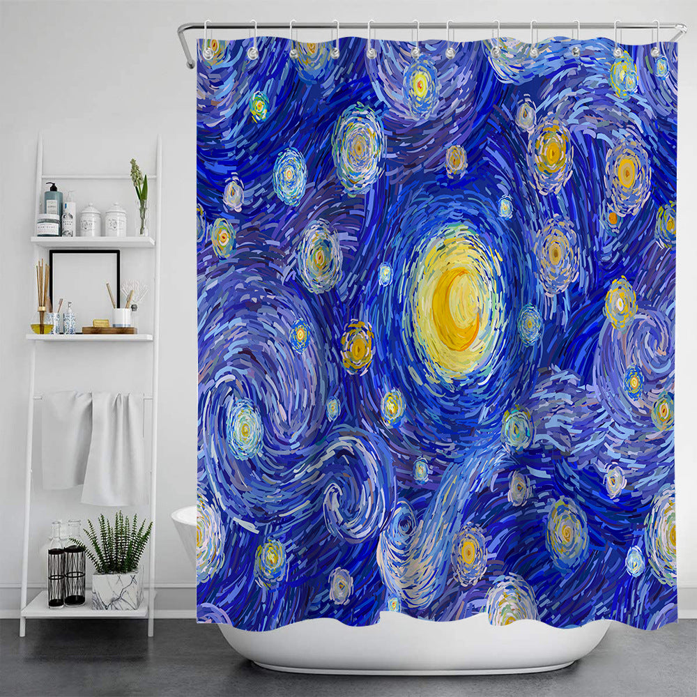 Digital Print-free Bathroom Curtain - Mubimart -  