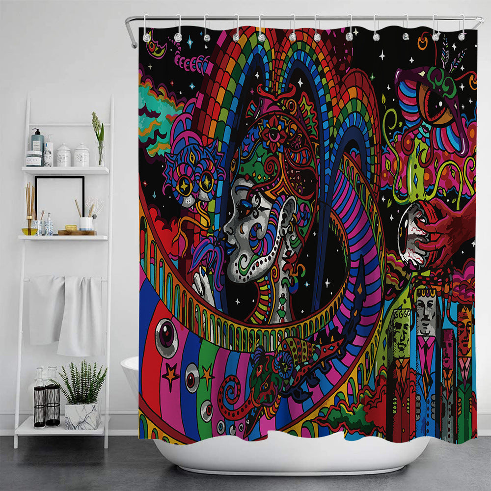 Digital Print-free Bathroom Curtain - Mubimart -  