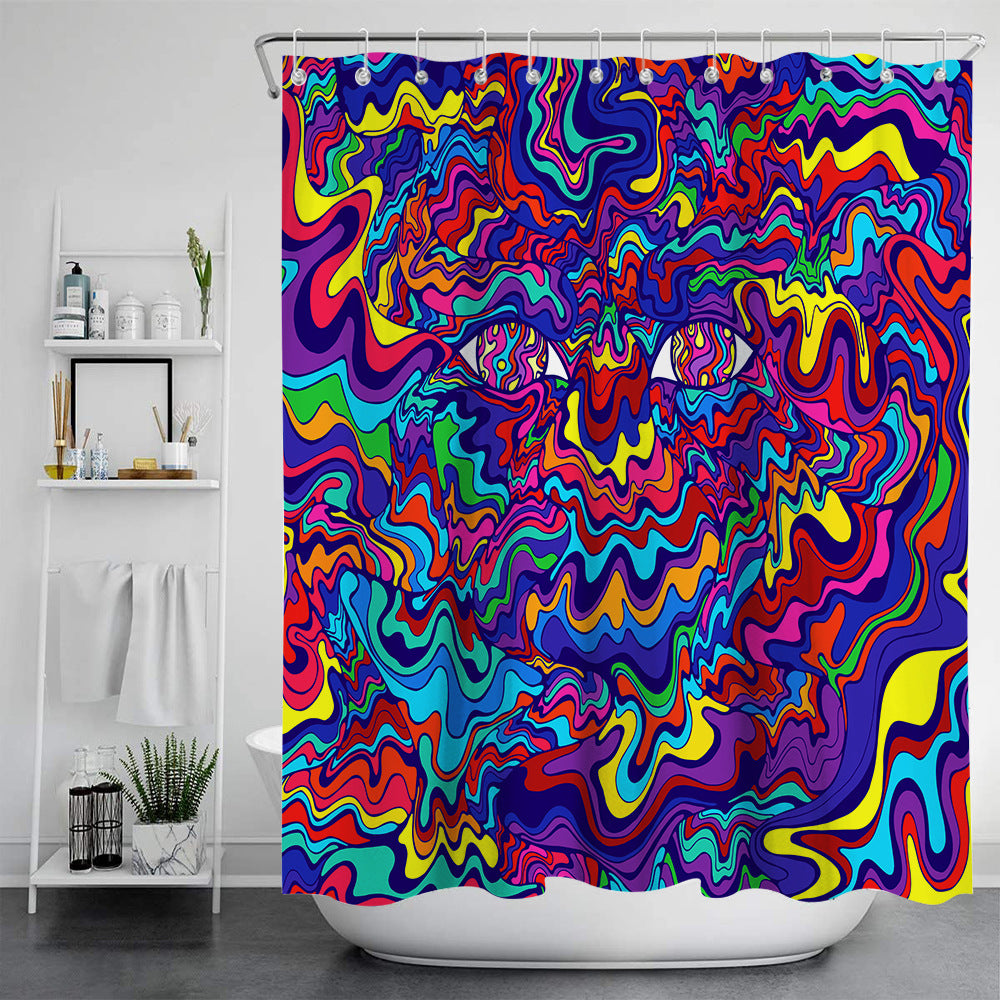 Digital Print-free Bathroom Curtain - Mubimart -  