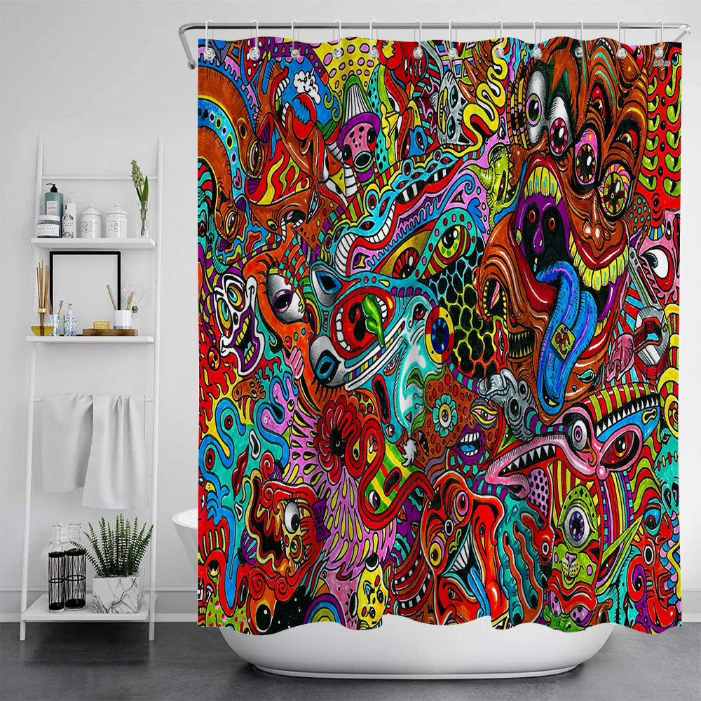 Digital Print-free Bathroom Curtain - Mubimart -  