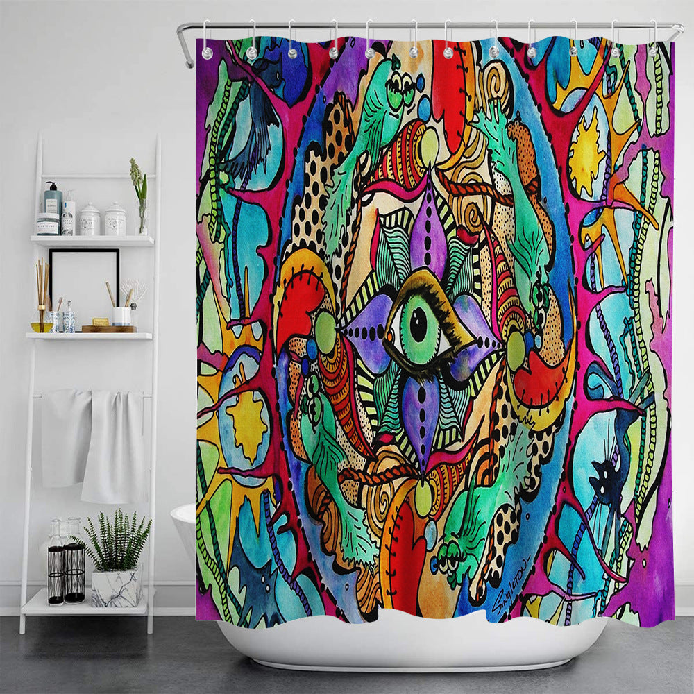 Digital Print-free Bathroom Curtain - Mubimart -  