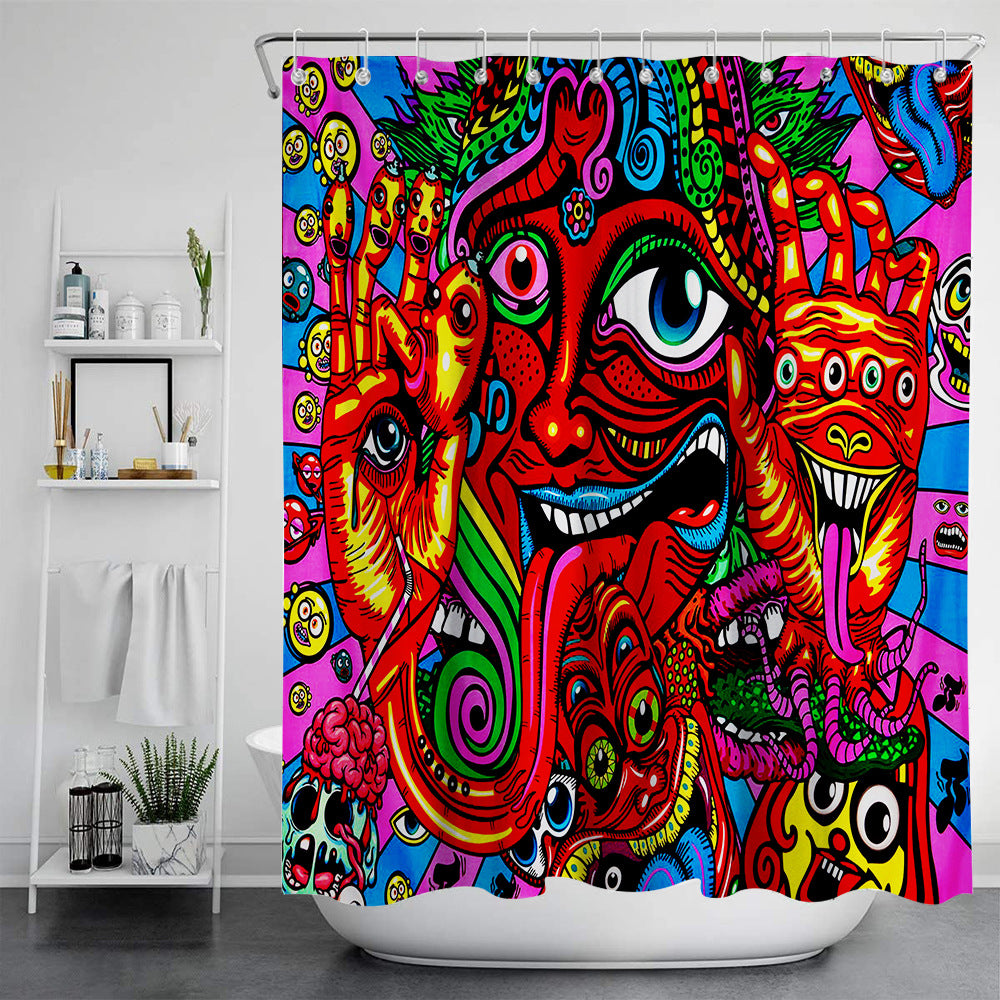 Digital Print-free Bathroom Curtain - Mubimart -  