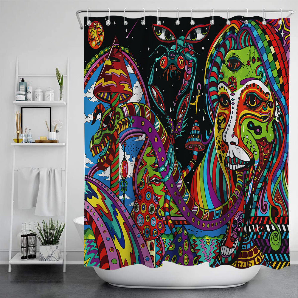 Digital Print-free Bathroom Curtain - Mubimart -  