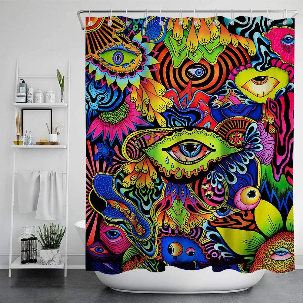 Digital Print-free Bathroom Curtain - Mubimart -  