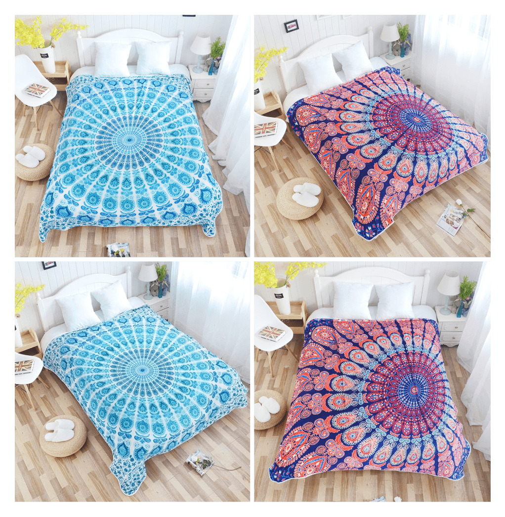 Digital three-dimensional printing flannel blanket - Mubimart