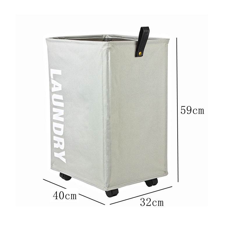 Dirty Laundry Basket Foldable Oxford Cloth Fabric Pulley Laundry Basket - Mubimart