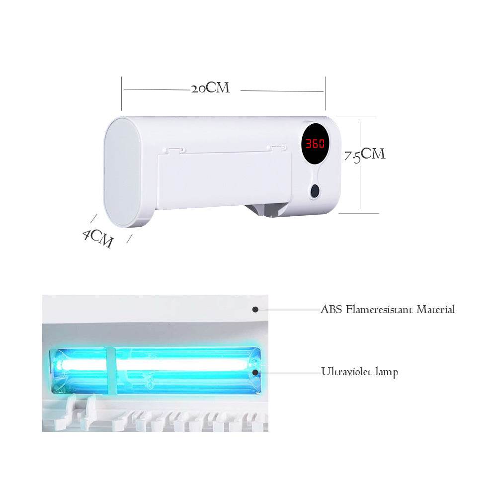 Disinfection Smart UV Toothbrush Holder - Mubimart