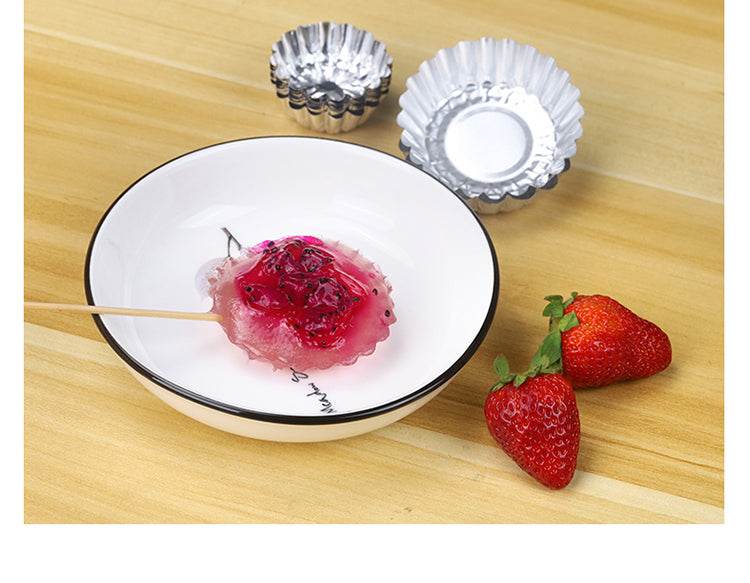 Disposable Bowl Cake Bowl Tin Foil Tin Foil Cup Chrysanthemum Cup Round Egg Tart Pudding Horseshoe Cake Filling Soup Mold - Mubimart