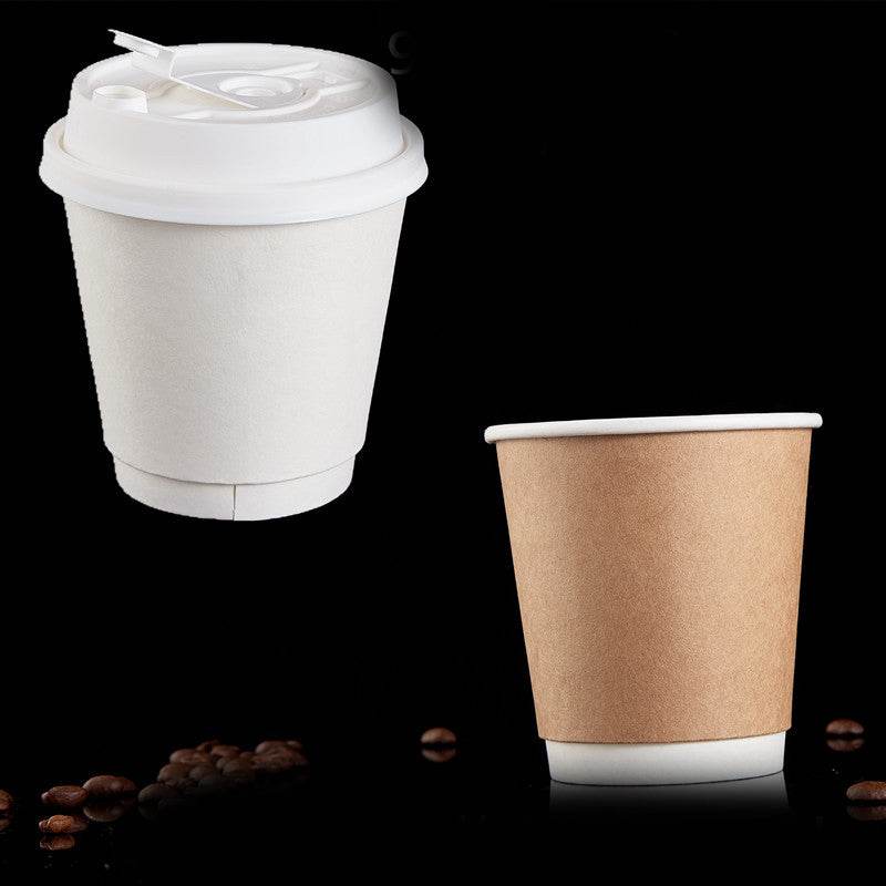 Disposable Double-layer Insulated Kraft Paper Cup - Mubimart