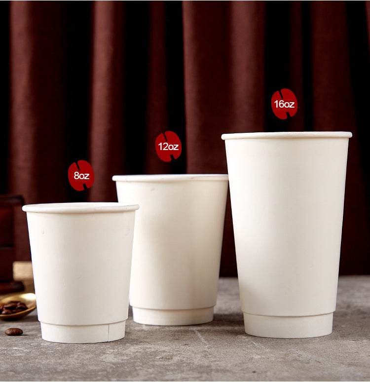 Disposable Double-layer Insulated Kraft Paper Cup - Mubimart