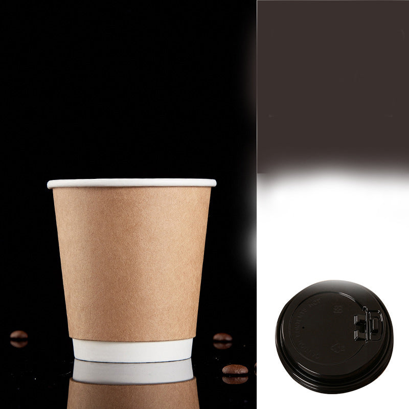 Disposable Double-layer Insulated Kraft Paper Cup - Mubimart - Disposable Cups 