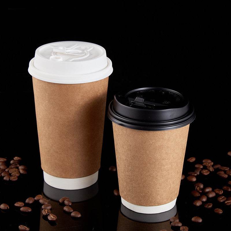 Disposable Double-layer Insulated Kraft Paper Cup - Mubimart