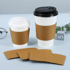 Disposable Kraft Corrugated Cup Sleeves Insulation - Mubimart - Disposable Cups 