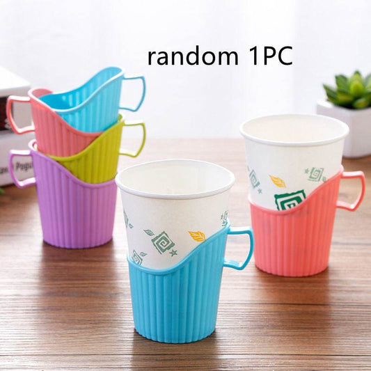 Disposable Paper Cup Holder Household Cup Saucer - Mubimart