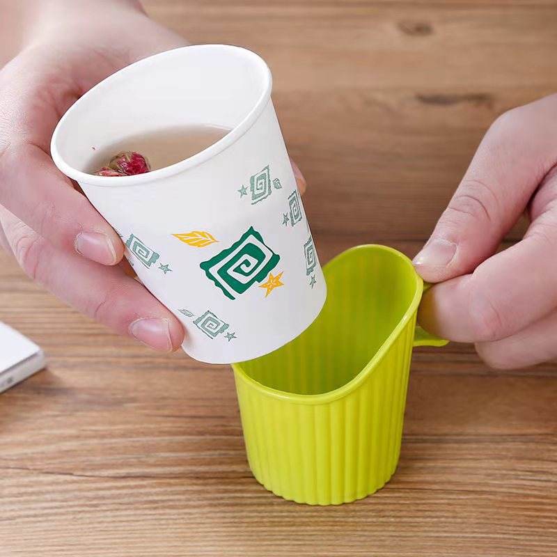 Disposable Paper Cup Holder Household Cup Saucer - Mubimart