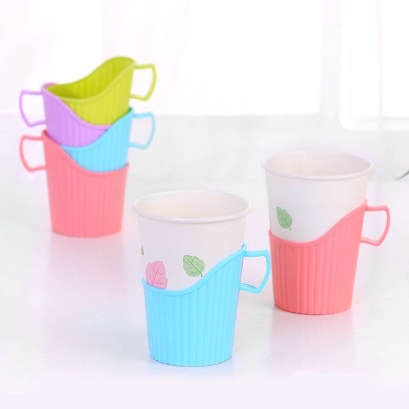 Disposable Paper Cup Holder Household Cup Saucer - Mubimart