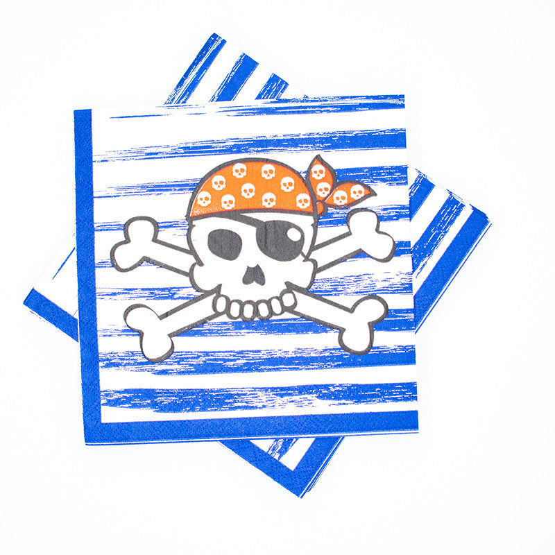 Disposable Pirate Party Decorations Disposable Paper Plates, Tablecloths, Paper Bags, Cake Inserts - Mubimart -  